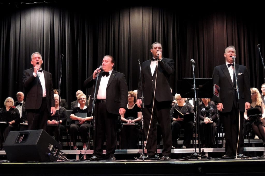 WV Gospel Quartet performing with the Coon's Run Baptist Church Homecoming Choir on Nov. 15, 2015.